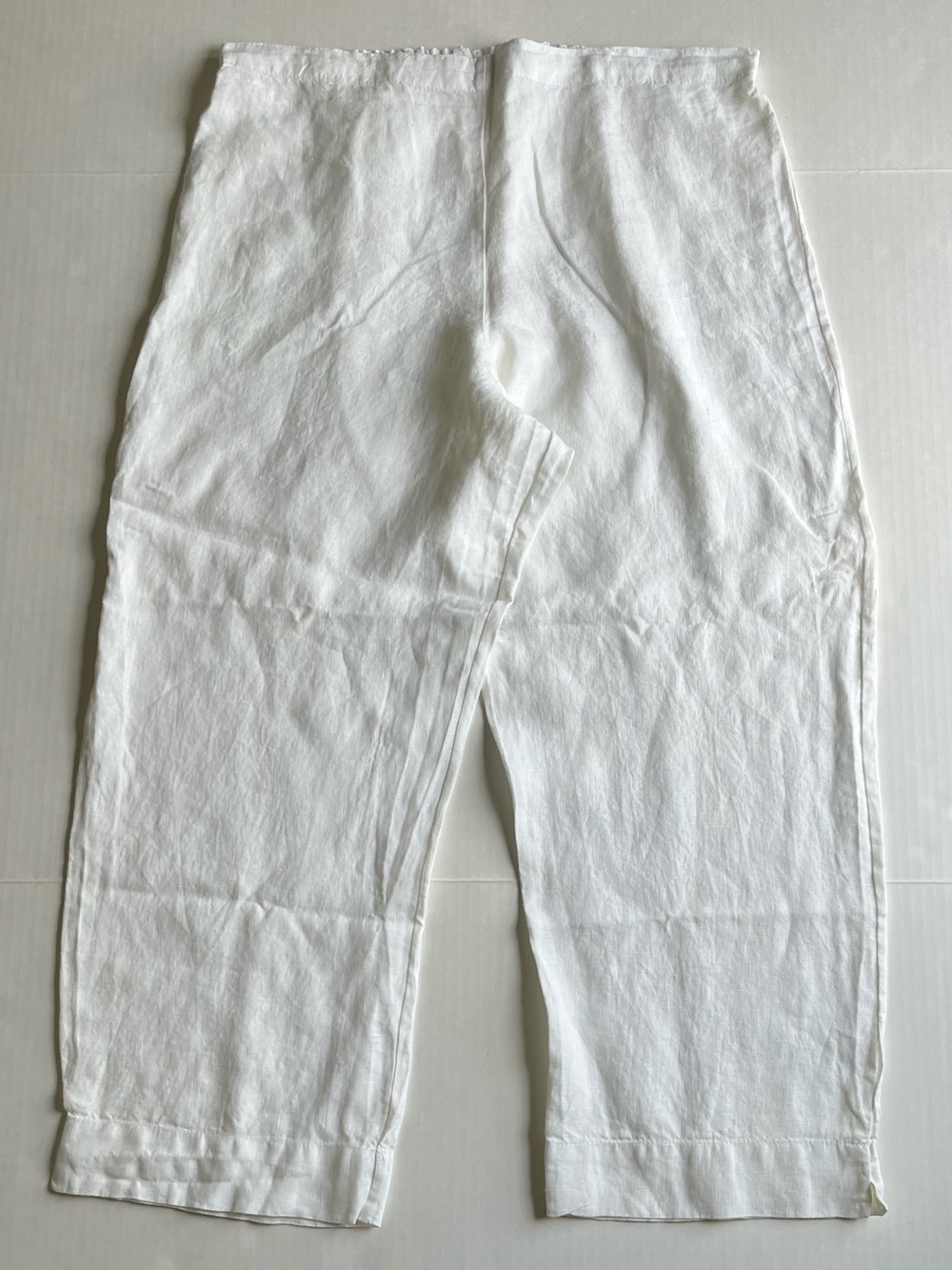 Bryn Walker Women’s White Linen Pull On Elastic Waist Casual Lagenlook Pants XL - Picture 12 of 12